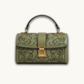 Cargar la imagen en la vista de la galería, Bolso bandolera de cuero con bordado de Suzhou y motivos de nubes de Dunhuang, lujoso y hecho a mano