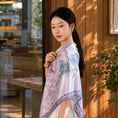 Load image into Gallery viewer, New Chinese Style Hua Luo Silk Scarf Double-Sided Mulberry Silk Shawl