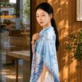 Load image into Gallery viewer, Peony Blossom Chinese Mulberry Silk Square Scarf
