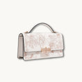 Load image into Gallery viewer, Chinese Peony Embroidered Flap Handbag Ink-Line Floral Motif Embroidery Handbag