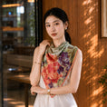 Load image into Gallery viewer, Luxury Floral Whisper Hua Luo Silk Chinese Mulberry Silk Square Scarf