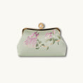 Carica l'immagine nel visualizzatore della galleria, Chinoiserie Luxury Light Green Suzhou Embroidery Floral Mulberry Silk Frame Handbag