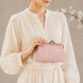 Load image into Gallery viewer, Luxury Chinese Pink Song Brocade Silk Frame Handbag with Dingsheng Motif