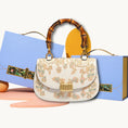 Load image into Gallery viewer, Heritage Floral Embroidery Saddle Bag with Bamboo Handle