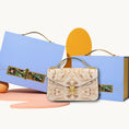 Load image into Gallery viewer, Vintage Jacquard Flap Handbag with Gold Clasp