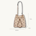 Load image into Gallery viewer, Embroidered Genuine Leather Bucket Bag with Chain Strap