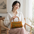 Bild in Galerie-Betrachter laden, Luxury Chinese Qianli Jiangshan Xiangyun Silk Bamboo Handle Crossbody Bag