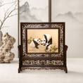 Load image into Gallery viewer, Chinese Panda Family Suzhou Embroidery Table Screen - Handcrafted Blackwood Frame