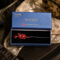 Load image into Gallery viewer, Heritage Ronghua Red Plum Comb Hair Pin Handcrafted Silk Blossom on Wooden Hair Stick