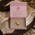 Load image into Gallery viewer, Heritage Ronghua Pink Brooch Handcrafted Enamel Floral Pin with Pearl Drop