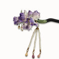 Load image into Gallery viewer, Heritage Iris Ronghua Silk Hair Stick with Pearl Tassels