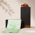 Load image into Gallery viewer, Hand-Embroidered Su Embroidery Mulberry Silk Scarf — "Jade Blossom"