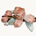 Load image into Gallery viewer, Heritage Ronghua Pink Iris Hair Pin Handcrafted Silk Blossom with Pearl Accents