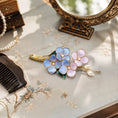 Load image into Gallery viewer, Heritage Ronghua Hydrangea Hair Pin Handcrafted Silk Blossom