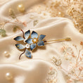 Load image into Gallery viewer, Heritage Ronghua Lily Hair Pin & Brooch Handcrafted Enamel Floral with Pearl Center