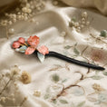 Load image into Gallery viewer, Heritage Ronghua Pink Iris Hair Pin Handcrafted Silk Blossom with Pearl Accents