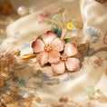 Load image into Gallery viewer, Heritage Ronghua Pink Brooch Handcrafted Enamel Floral Pin with Pearl Drop