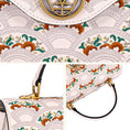 Load image into Gallery viewer, Floral Wave Embroidered Genuine Leather Top Handle Satchel Bag