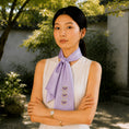 Load image into Gallery viewer, Heritage Persimmon Motif Su Embroidery Mulberry Silk Scarf — "Lunar Harvest"