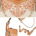 Load image into Gallery viewer, Artisan Hand-Embroidered Leather Floral Crossbody Bag with Chain Detail