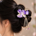 Load image into Gallery viewer, Heritage Iris Ronghua Silk Hair Stick with Pearl Tassels