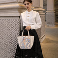 Load image into Gallery viewer, Architectural Geometric Embroidered Genuine Leather Tote Bag