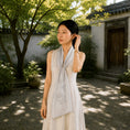 Load image into Gallery viewer, Heritage Lotus Motif Mulberry Silk Scarf — "Still Water"