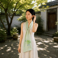 Load image into Gallery viewer, Hand-Embroidered Su Embroidery Mulberry Silk Scarf — "Jade Blossom"