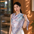 Load image into Gallery viewer, New Chinese Style Hua Luo Silk Scarf Double-Sided Mulberry Silk Shawl