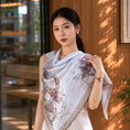 Load image into Gallery viewer, New Chinese Style Mulberry Silk Double-Sided Osmanthus & Orchid Square Scarf