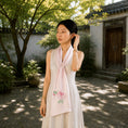 Load image into Gallery viewer, Heritage Peony Motif Su Embroidery Mulberry Silk Scarf — "Crown of Spring"