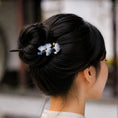 Load image into Gallery viewer, Heritage Handcrafted Ronghua Blue Ginkgo Hair Pin with Pearl Drop