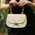 Load image into Gallery viewer, Heritage Floral Embroidery Saddle Bag with Bamboo Handle
