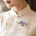 Load image into Gallery viewer, Heritage Ronghua Hydrangea Hair Pin Handcrafted Silk Blossom
