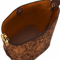 Load image into Gallery viewer, Luxury Dunhuang Scroll Vine Leather Bucket Bag Chinese Suzhou Embroidery Shoulder Bag