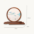 Load image into Gallery viewer, Museum-Quality Handcrafted Silk Suzhou Double-Sided Embroidery Ornament — Moonrise Over the Sea: A Thousand Miles of Rivers and Mountains