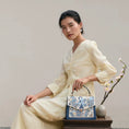 Load image into Gallery viewer, Luxury Handmade Suzhou Embroidery Leather Handbag with Geometric Pattern