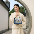 Load image into Gallery viewer, Luxury Handmade Suzhou Embroidery Leather Handbag with Geometric Pattern