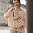 Load image into Gallery viewer, Oriental Luxury Embroidered Leather Tote Bag with Tang Dynasty Baoxiang Flower Motif