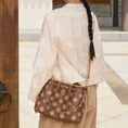 Load image into Gallery viewer, Oriental Luxury Embroidered Leather Tote Bag with Tang Dynasty Baoxiang Flower Motif