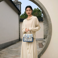 Load image into Gallery viewer, Luxury Handmade Suzhou Embroidery Leather Handbag with Geometric Pattern