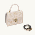 Load image into Gallery viewer, Luxury Chinese Embroidered Leather Handbag with Morning Glory Motifs