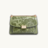 Handmade Luxury Crabapple Blossom Chinese Suzhou Embroidery Leather Crossbody Bag