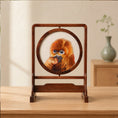 Bild in Galerie-Betrachter laden, Double-sided Suzhou embroidery wooden art display featuring a hand-embroidered golden snub-nosed monkey
