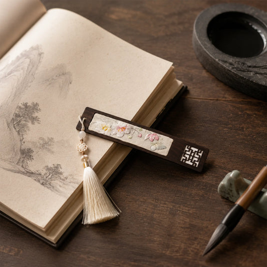 Handcrafted Silk Suzhou Embroidery Bookmark – Peony | Chinese Art Keepsake