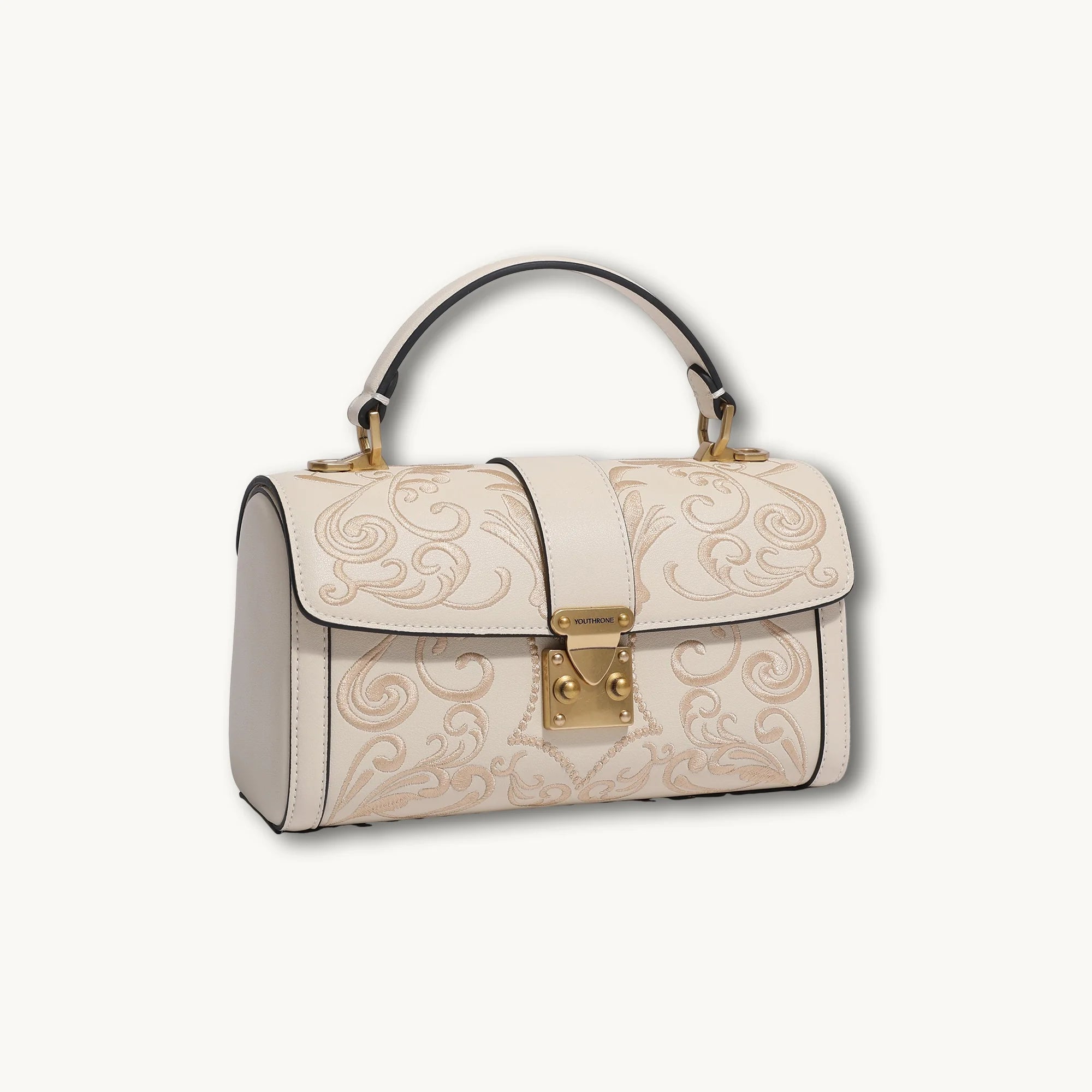 Heritage Dunhuang Cloud Motif Su Embroidery Leather Bucket Bag