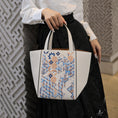Load image into Gallery viewer, Architectural Geometric Embroidered Genuine Leather Tote Bag
