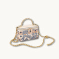 Load image into Gallery viewer, Vintage Architectural Print Box Bag with Gold Chain Double Strap
