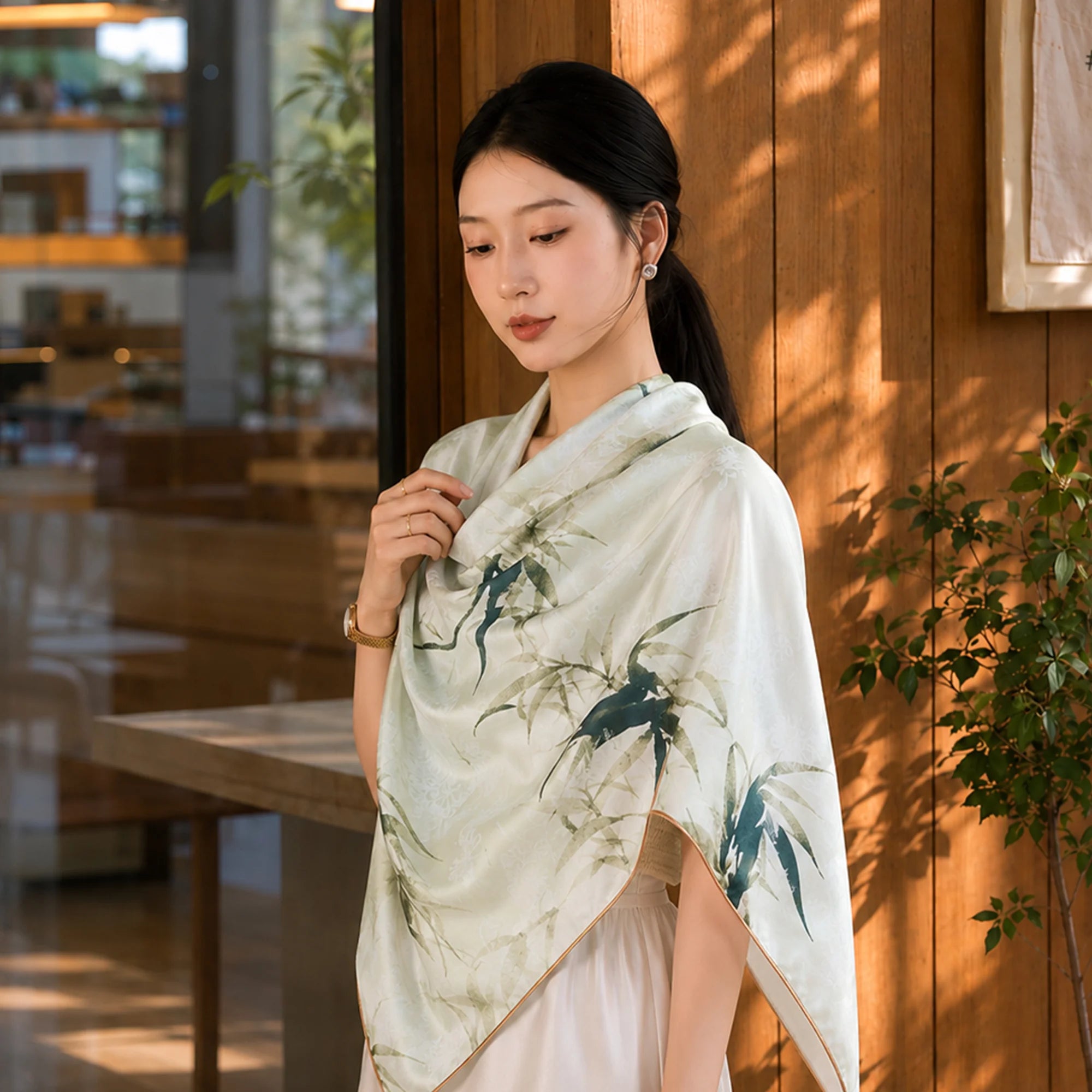 Intangible Cultural Heritage Chinese Mulberry Silk Scarves Silk Square Scarf