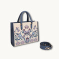 Load image into Gallery viewer, Heritage Baoxiang  Navy Leather Trim Embroidery Tote Bag
